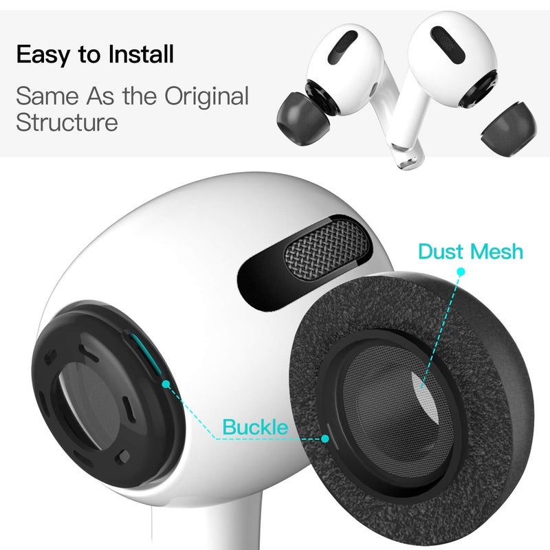 PZOZ 3 أزواج من نصائح الأذن البديلة متوافقة مع Apple AirPods Pro و Pro 2nd (2022)، رغوة الذاكرة لتقليل الضوضاء في الأذن ملحقات نصائح الأذن (تناسب في علبة الشحن) (S/M/L، أسود) - Image 5